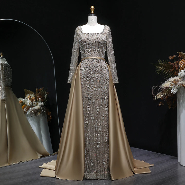 Sweet Beaded Arabic Evening Couture