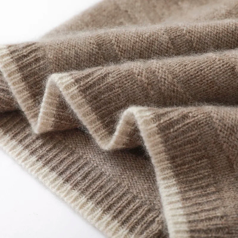 Thick Knitted Cashmere Beanie Cap