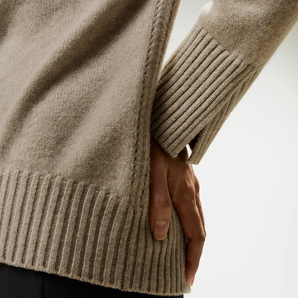 Relaxed-Fit Slit Cuff Cashmere Sweater