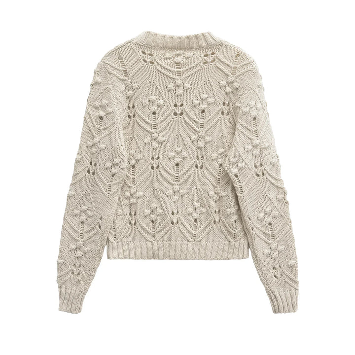 Hollow Out O-Neck Pullover Sweater