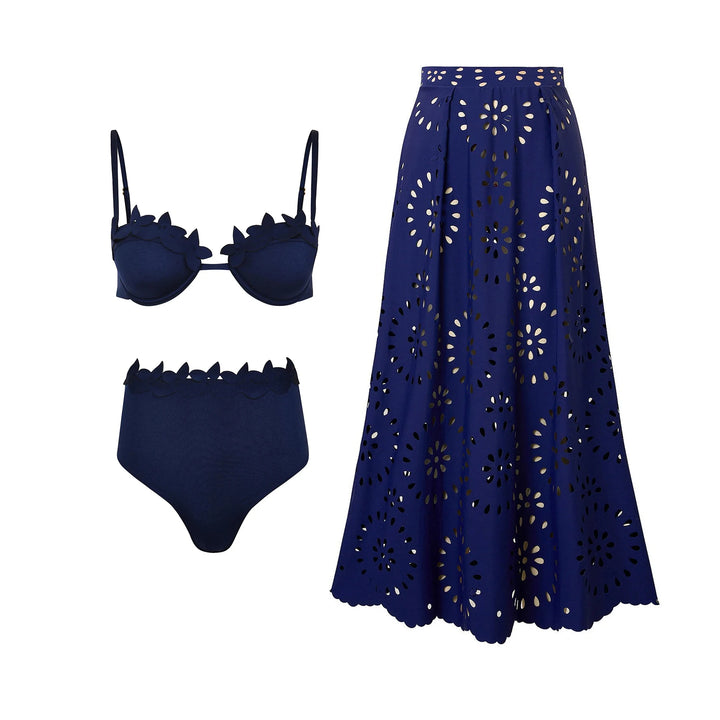 Stylish Hollow Laser Cut Bikini Set