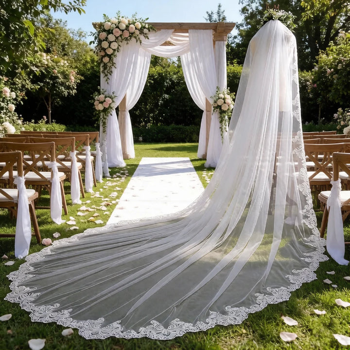 Elegant Cathedral Lace Bridal Veil