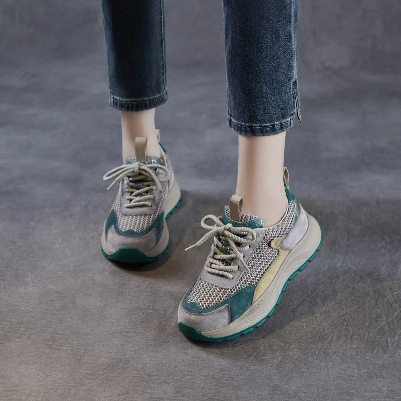 Smart Thick Sole Leather Sneakers
