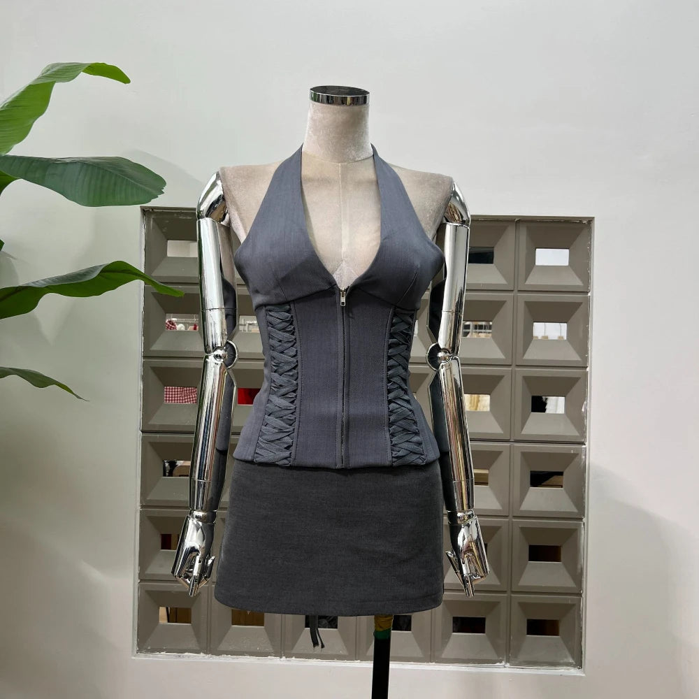 Stylish Backless Night Club Outfit