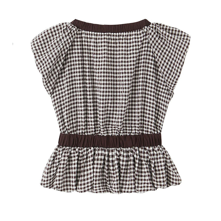 Sweet Plaid V-Neck Crop Top