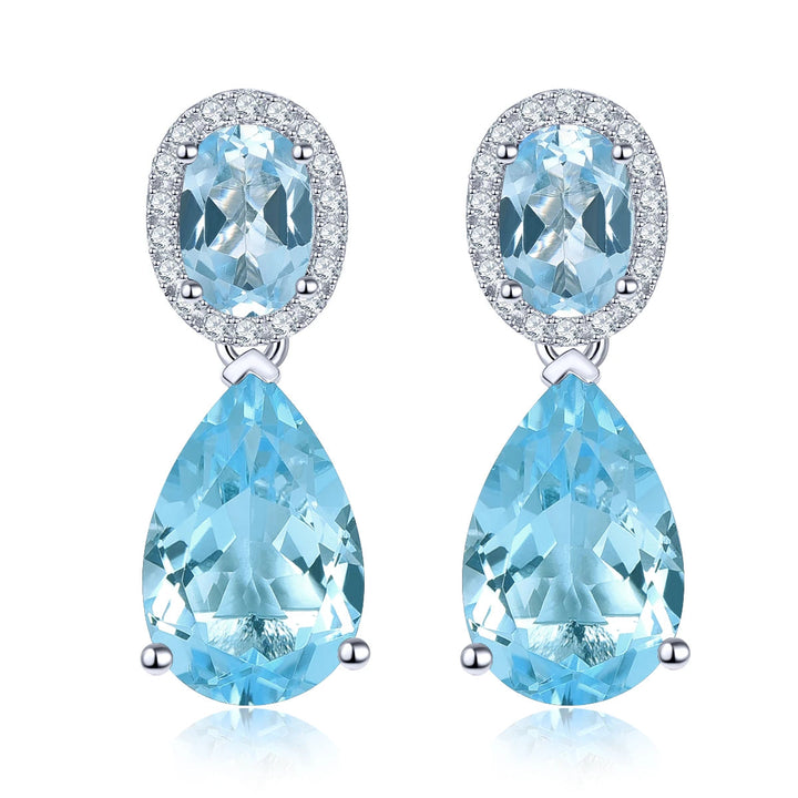 Genuine Blue Topaz Sterling Silver Stud Earring