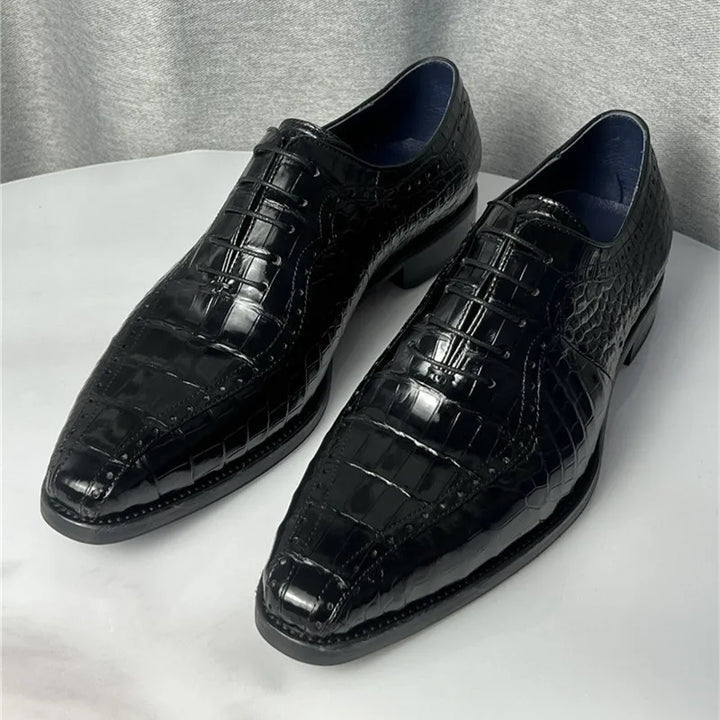 Exotic Square-toe Oxford Shoes
