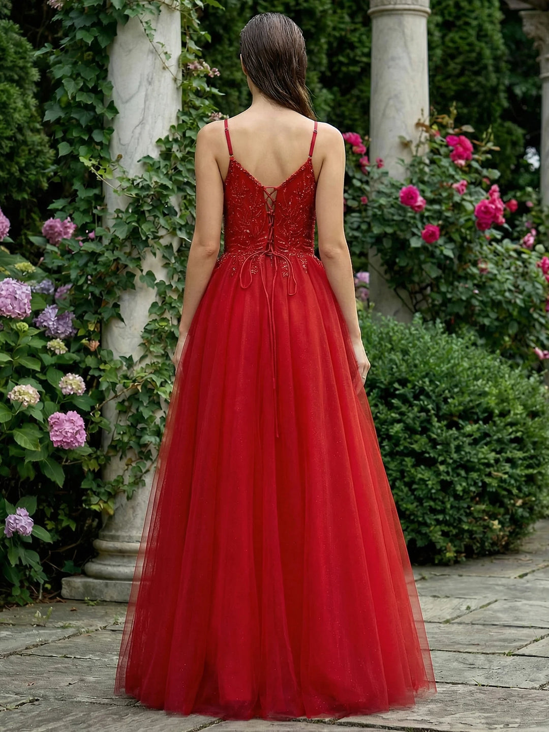 Sophisticated Beaded Tulle Evening Gown