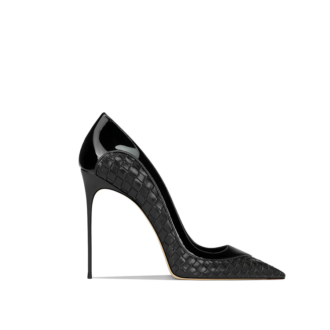 Stylish Leather Pointed Stiletto Pumps