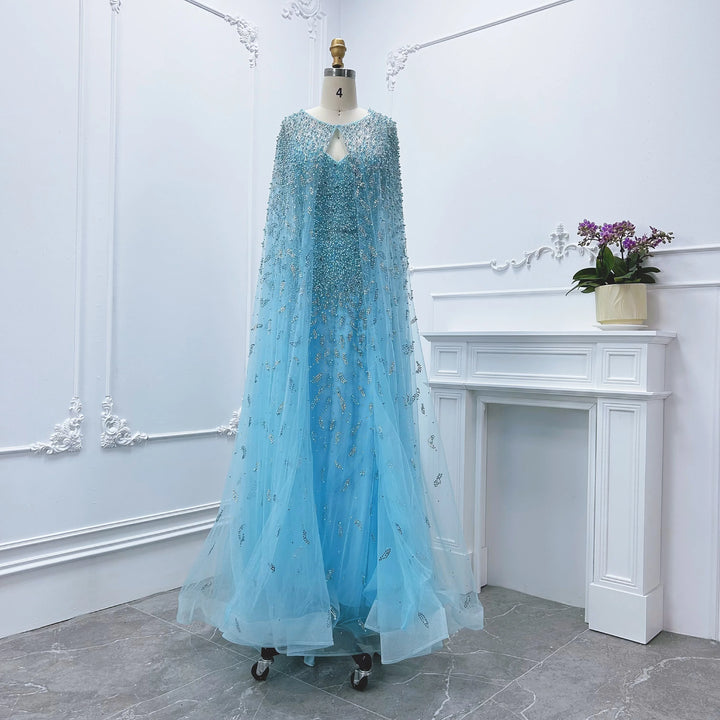 Pro Luxury Cape Arabic Evening Gown