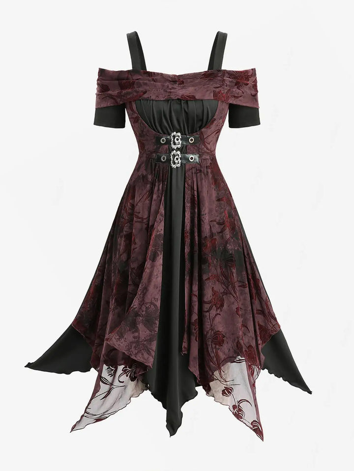 Elegant Tie Dye Printed Costume Dress