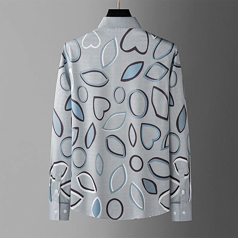 Luxury Geometric Print Smart Shirt