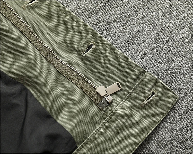 Vintage Old Washed Woven Cargo Jacket