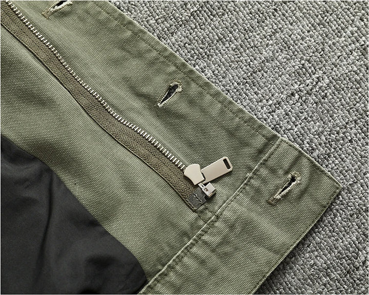 Vintage Old Washed Woven Cargo Jacket