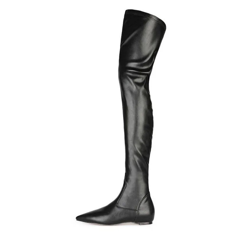 Pointed Toe Stretch Luxury Knee-High Boots