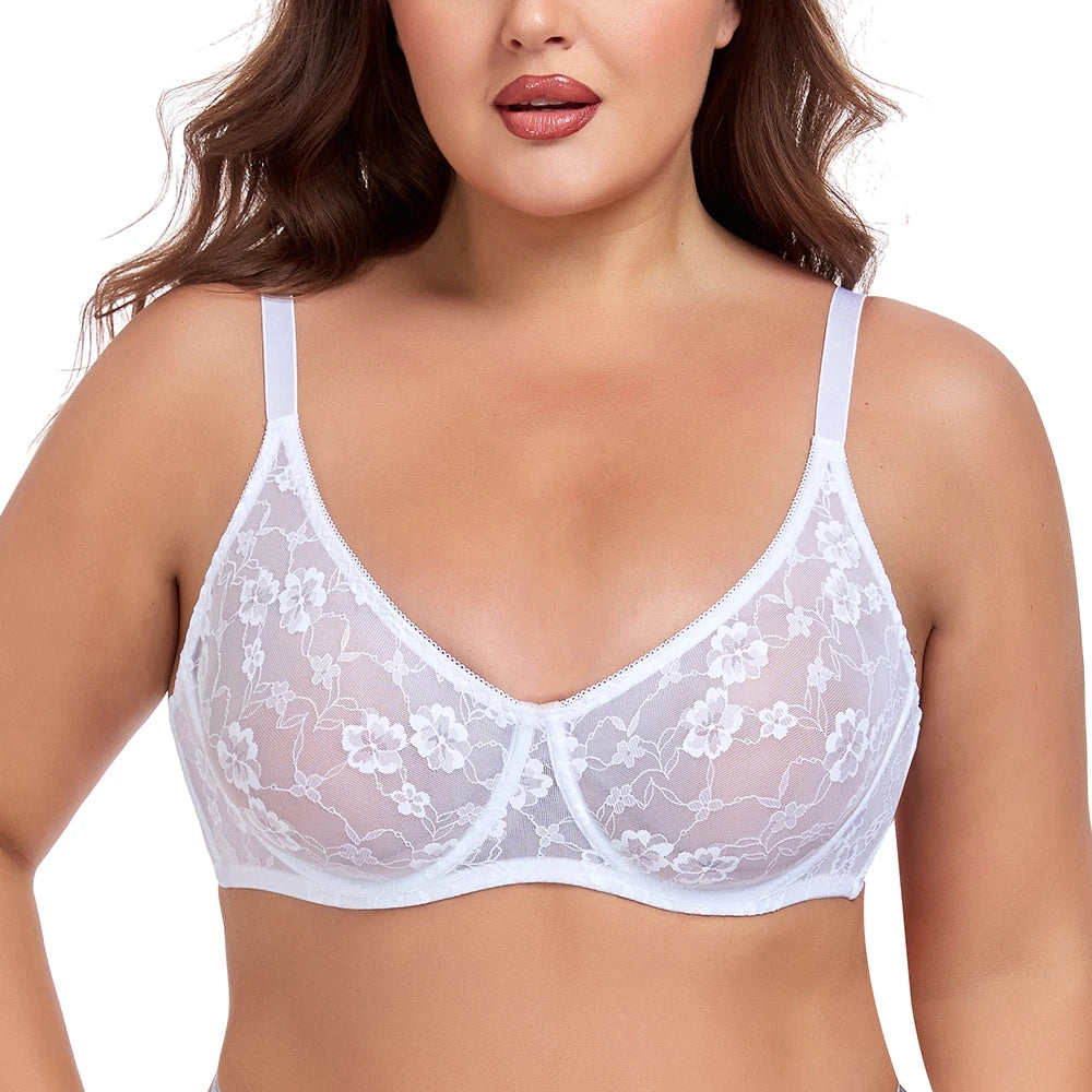 White underwire lace women&