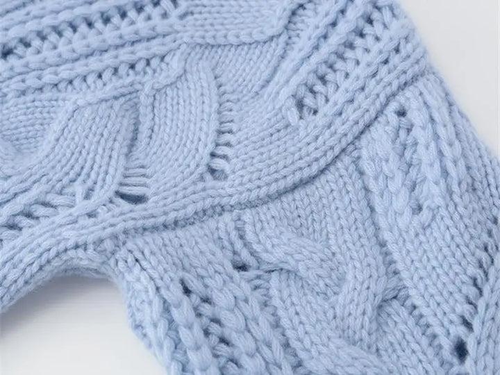 Stylish Hollow Twist Wool Sweater