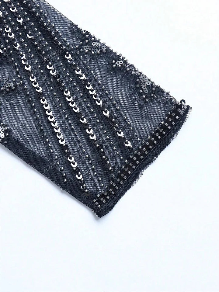 Luxurious Beaded Fishtail Arabian Maxi Dress