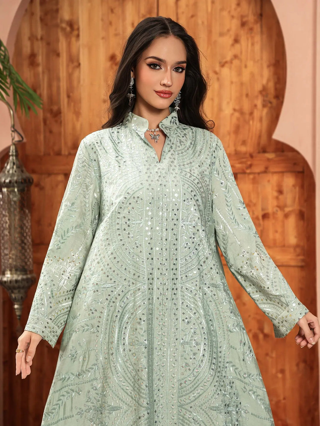 Lovely Embroidered Long Abaya Dress