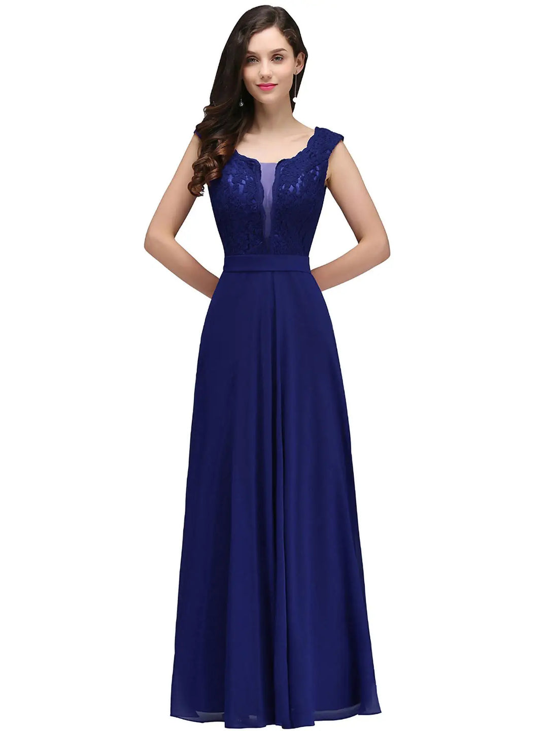 Beauteous Floral Lace Evening Gown