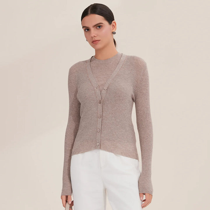 Stylish Ribbed Button-Front Cardigan