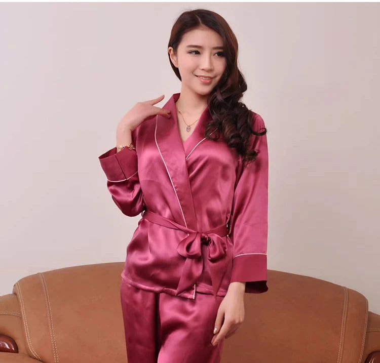 Comfortable Pure Momme Satin Silk Pajama Set