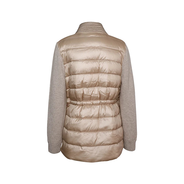 V-Neck White Duck Down Puffer Jacket