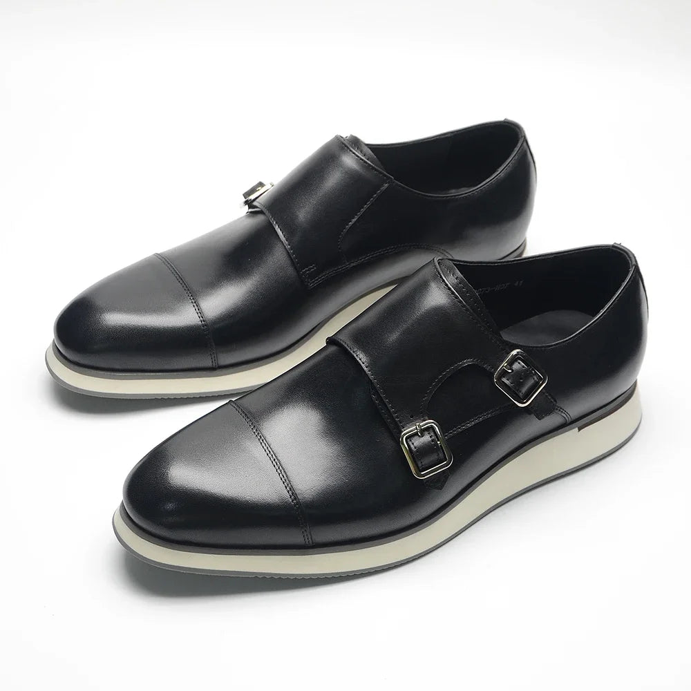 Classic Double Buckle Monk Shoes
