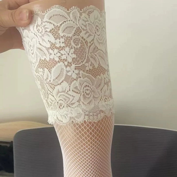Sweet Thigh-High Fishnet Stockings