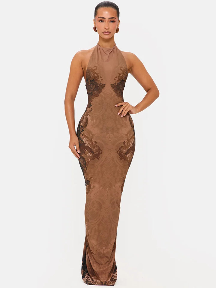 Stylish Halter Backless Party Gown