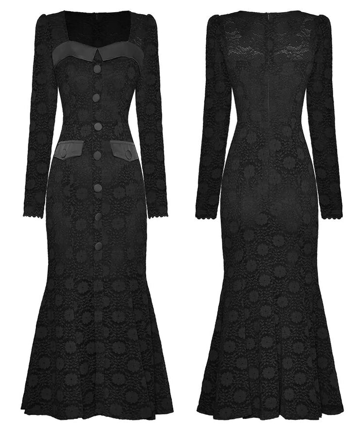 Black Vintage Women's Mermaid Dress