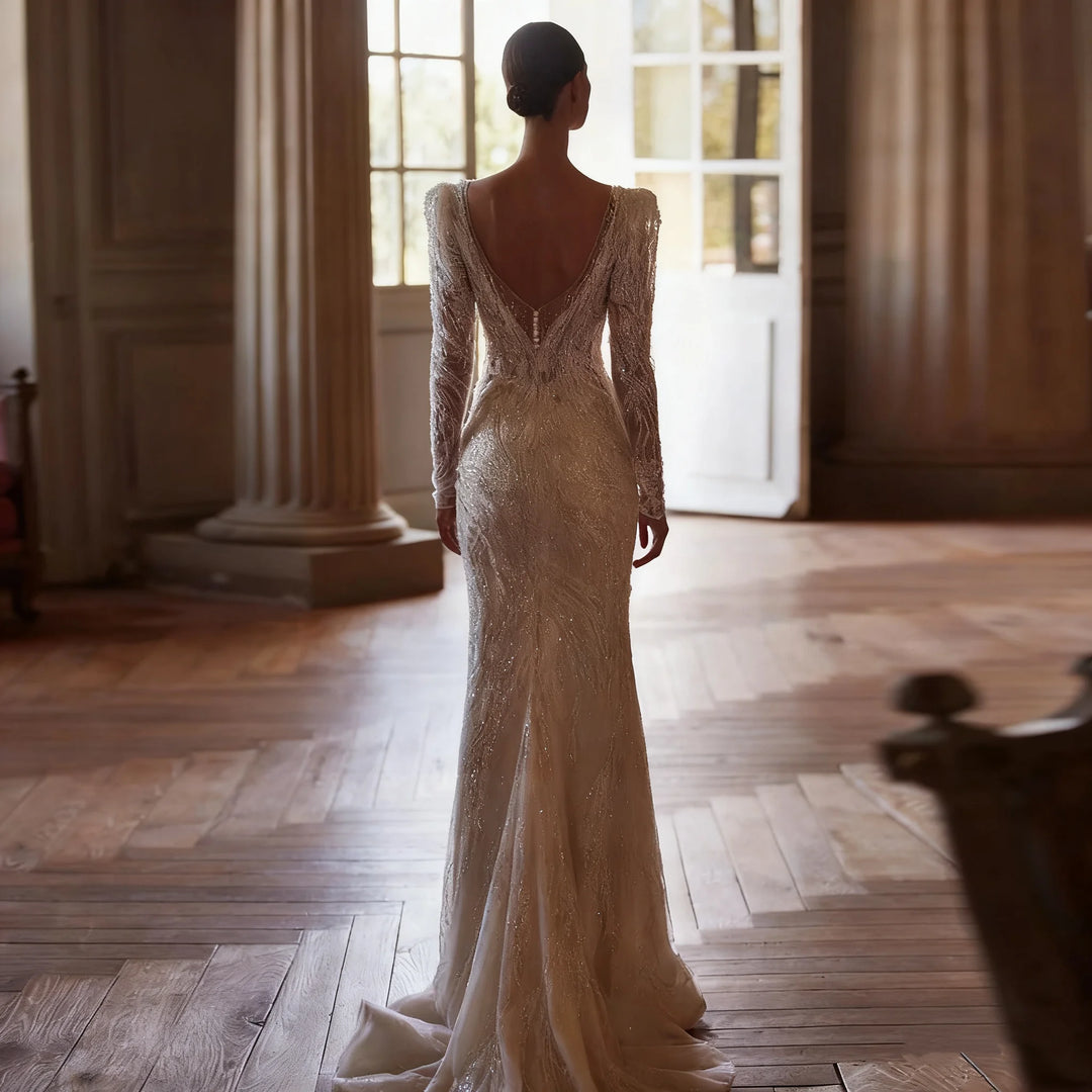 Alluring Vest Lace Embroidered Wedding Dress