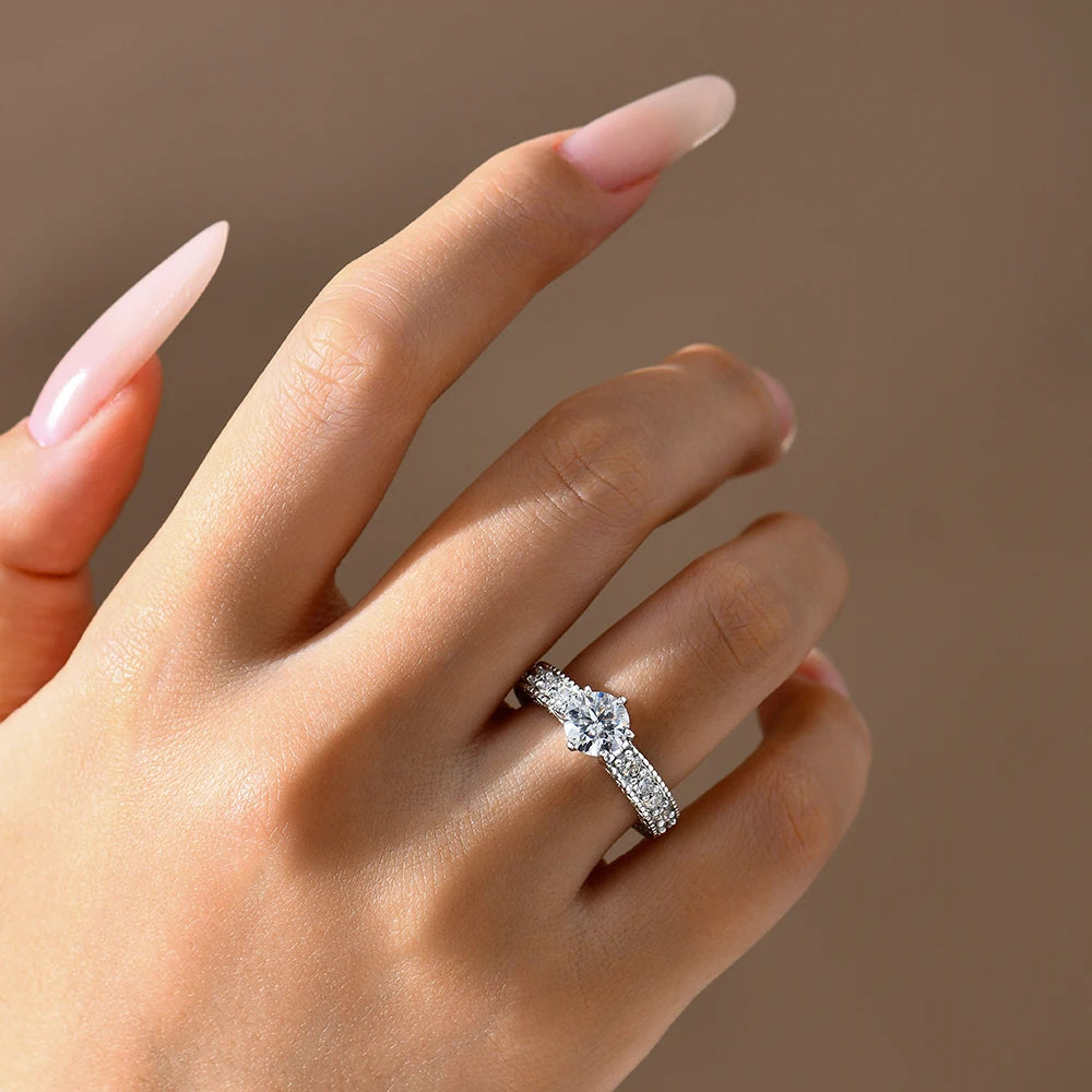 Moissanite Lab Diamond Engagement Ring