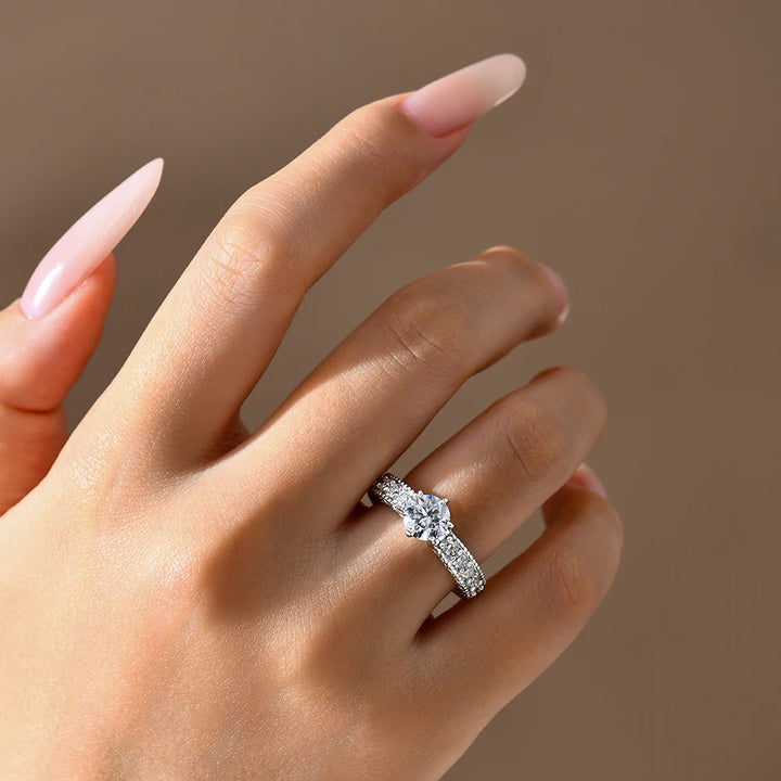 Moissanite Lab Diamond Engagement Ring