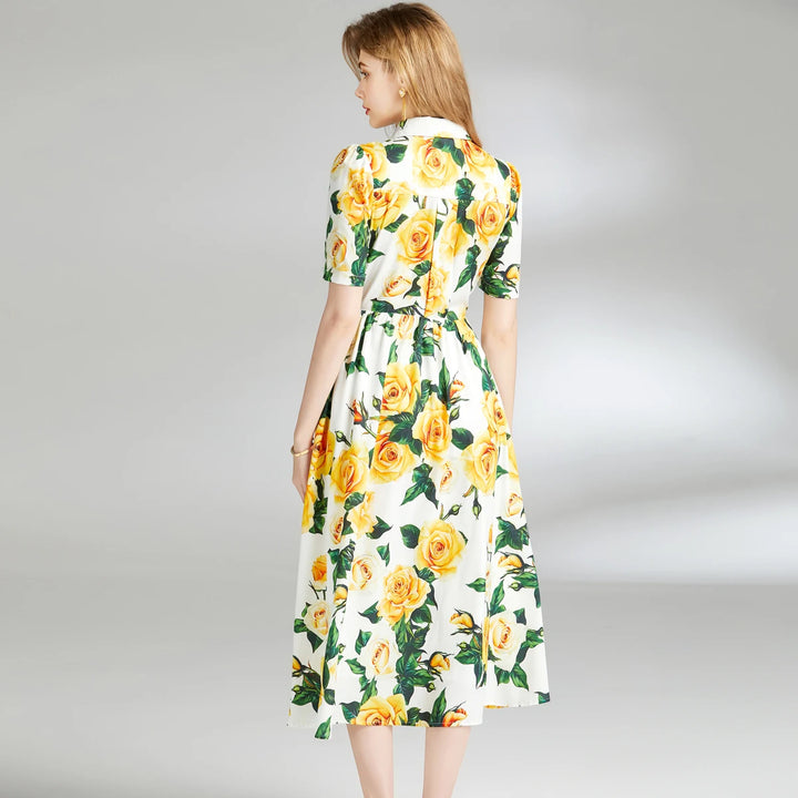 Timeless Elegance Printed Boho Flower Dress
