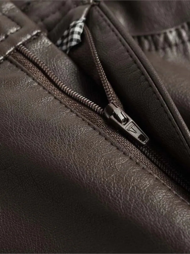 ZUZK Pantalon en cuir PU pour femme, de haute qualité, élégant, chaud, long, à la mode, pour l'automne et l'hiver