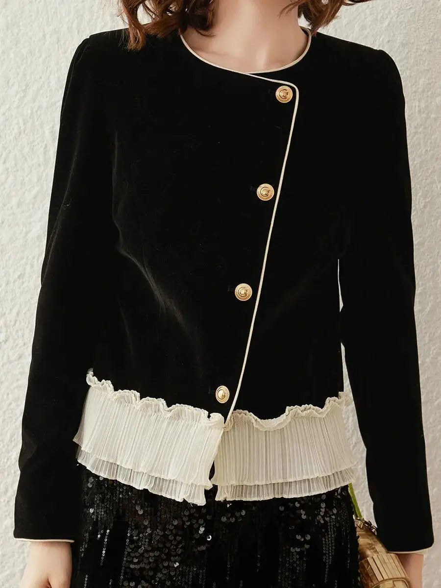 Elegant Romantic Round Neck Jacket