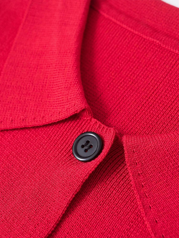 Elegant Lapel Knitted Warm Cardigan