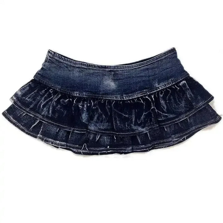 Stylish Denim Micro Mini Skirt