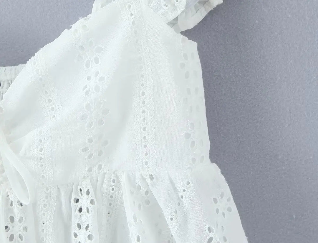 Lovely Hollow Out Embroidered Top