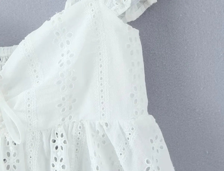 Lovely Hollow Out Embroidered Top