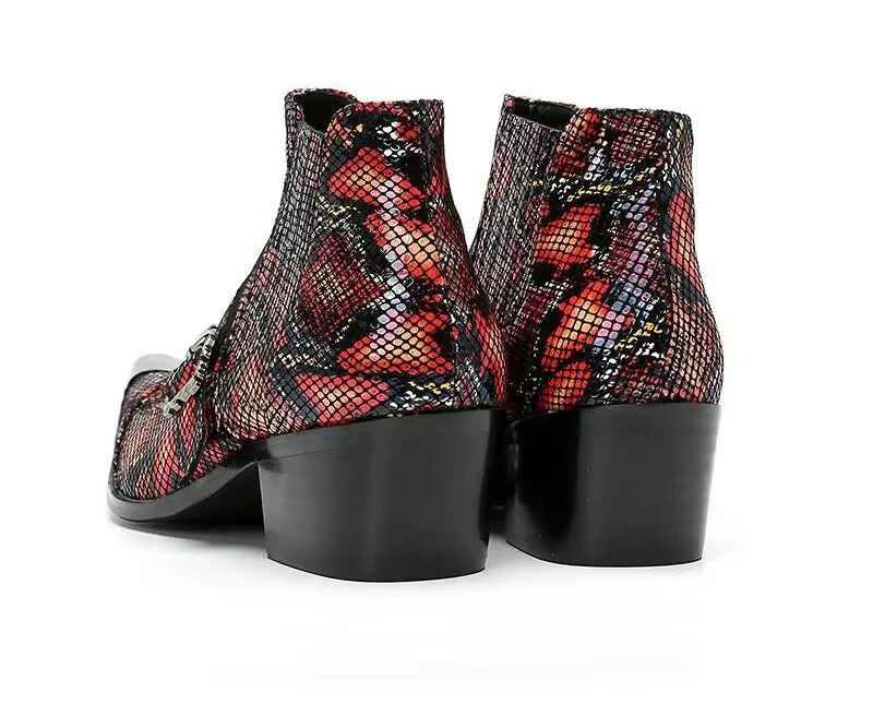 Stylish Belt Buckle Graffiti Boots