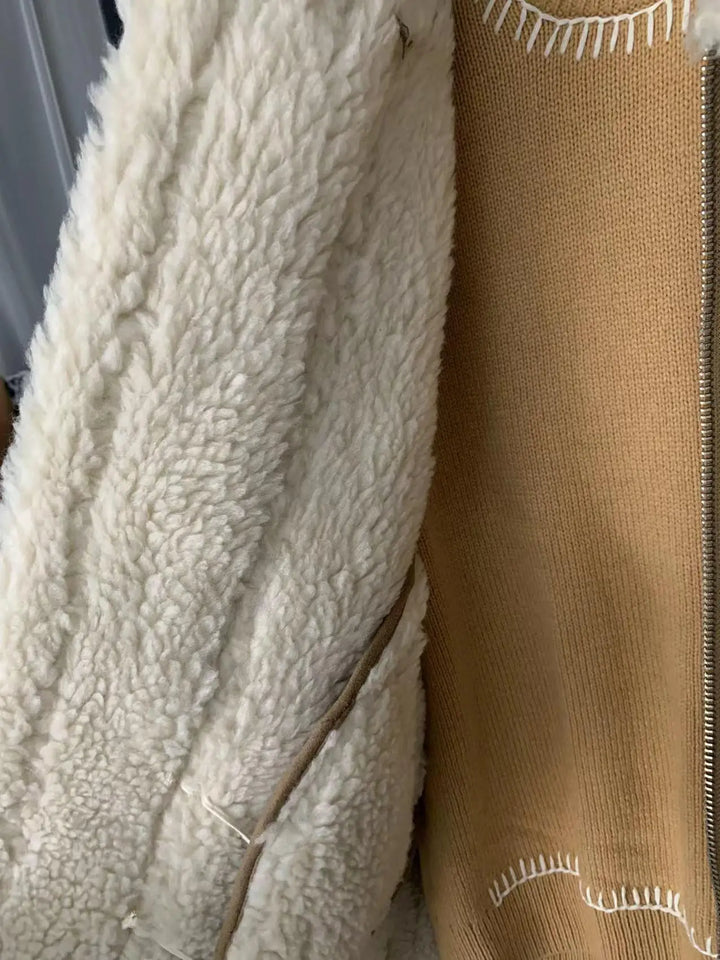 Warm Suede Cashmere Fleece Coat