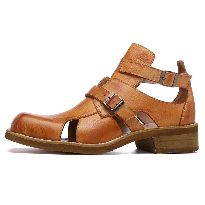 Stylish Cowhide Leather Sandal Boots