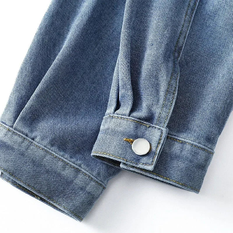 Elegant Big Pockets Classic Denim Coat