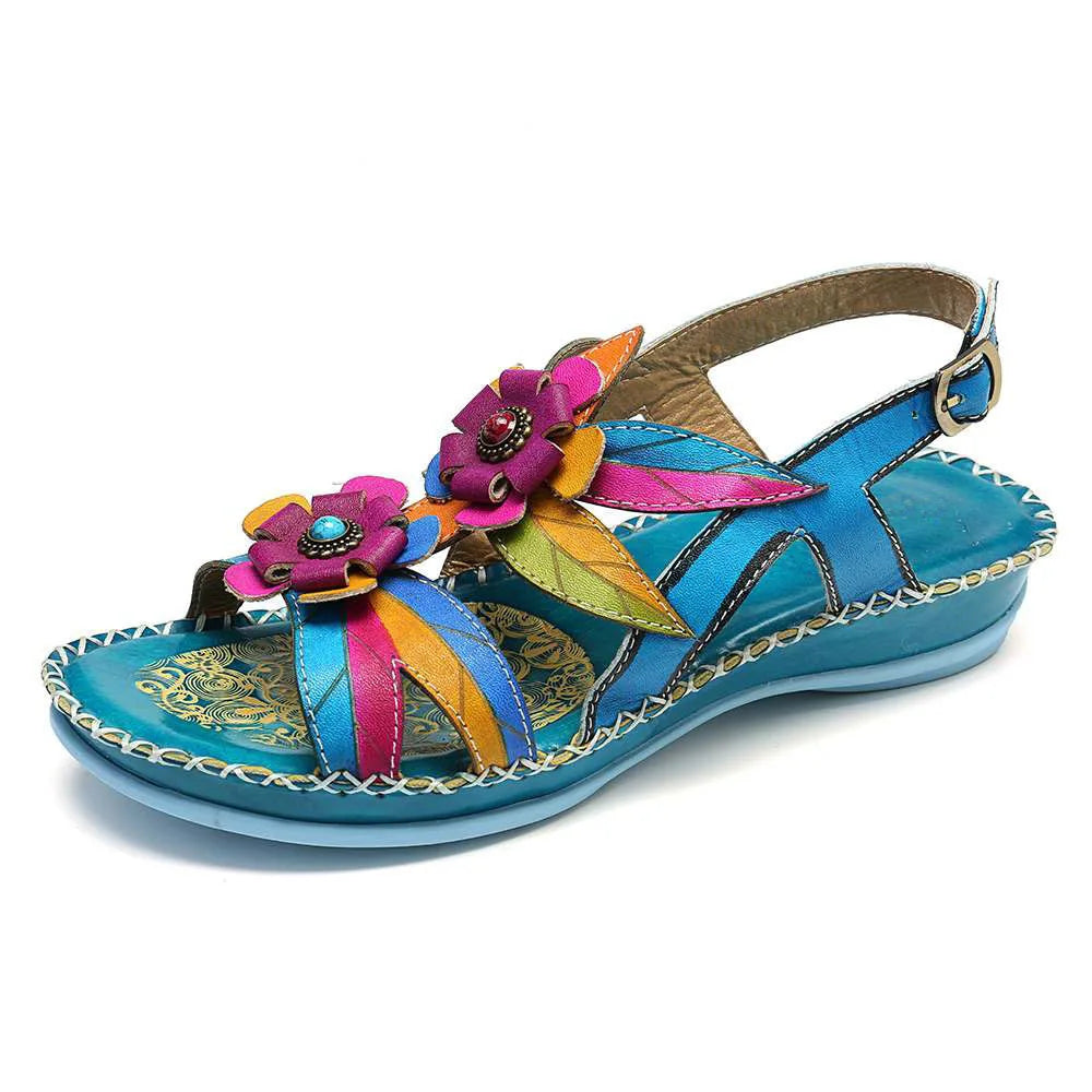 Sweet Retro Wedged-heel Sandals