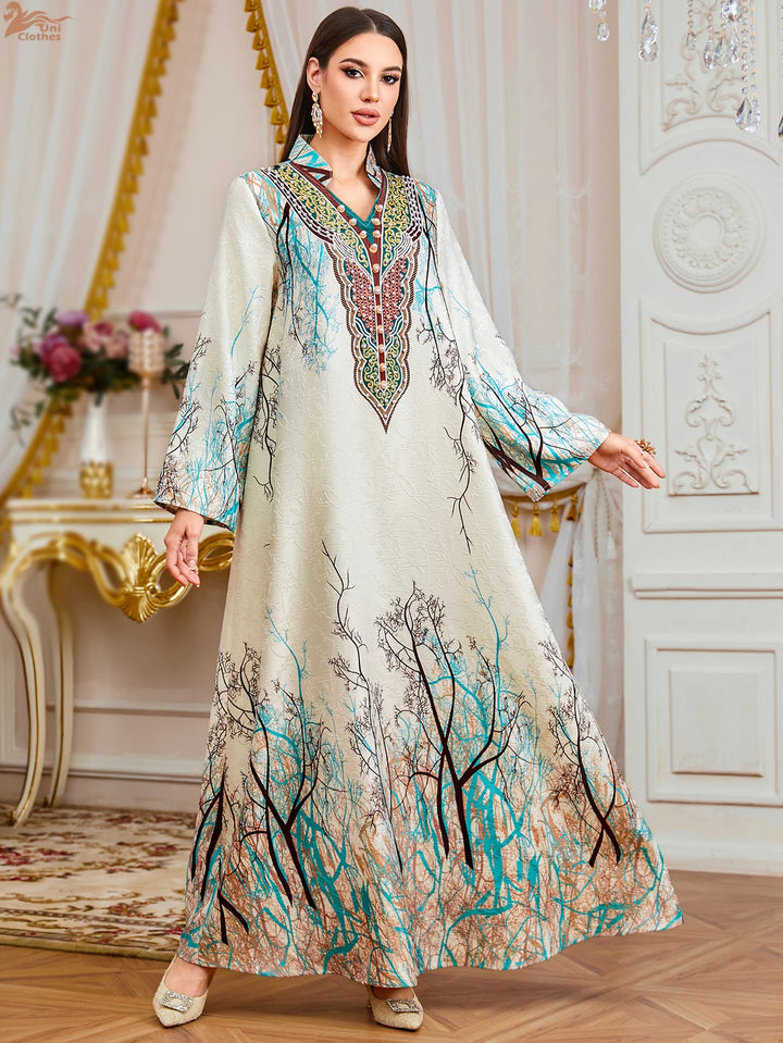 Luxurious Diamond Beaded Abaya Dress