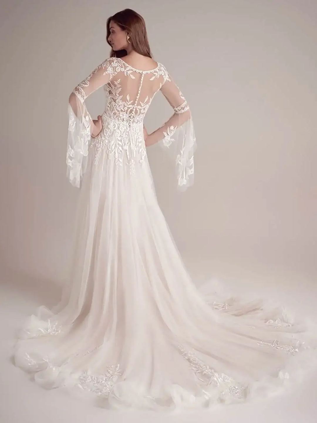 Modern Simple Contemporary Lace Wedding Dress