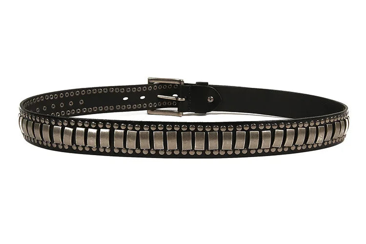 Stylish Geometric Punk Rock Leather Belt