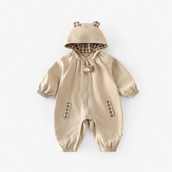 Charming Printed Baby Girls Hooded Romper